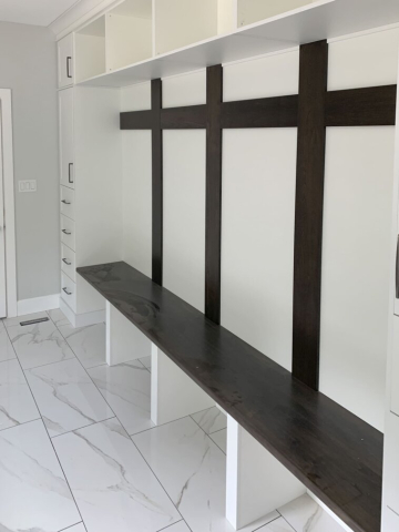 Melamine Built-ins in the Mudroom