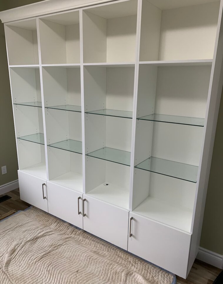 Melamine Shelves and Lower Cabinets