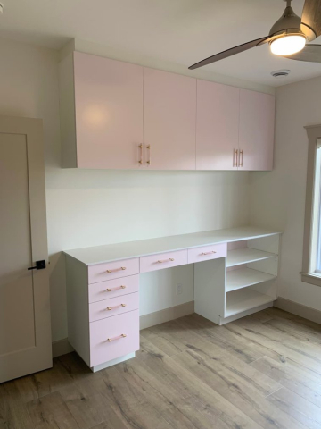 Thermofoil White and Pink Cabinets
